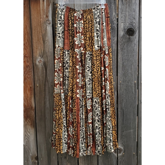 ❤️Floral Leopard Vintage Skirt one size Made in TX 100% Rayon - Picture 5 of 6